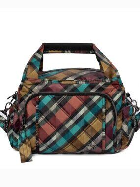 Lug Rumble Satchel Bag Playful Plaid Autumn